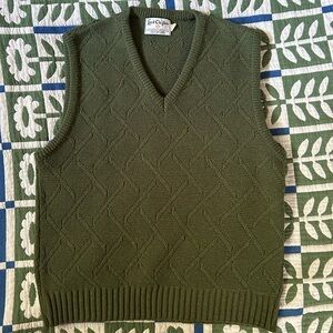 Vintage Lord Clayton Knit Wool Green Vest - L